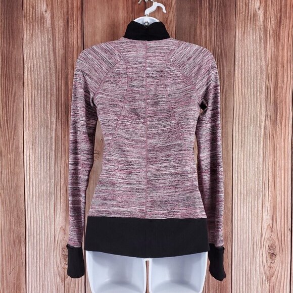Lululemon Womens Sz 6 Runderful 1/2 Zip Space Dye Camo Berry Rumble Multi Black - Picture 4 of 13